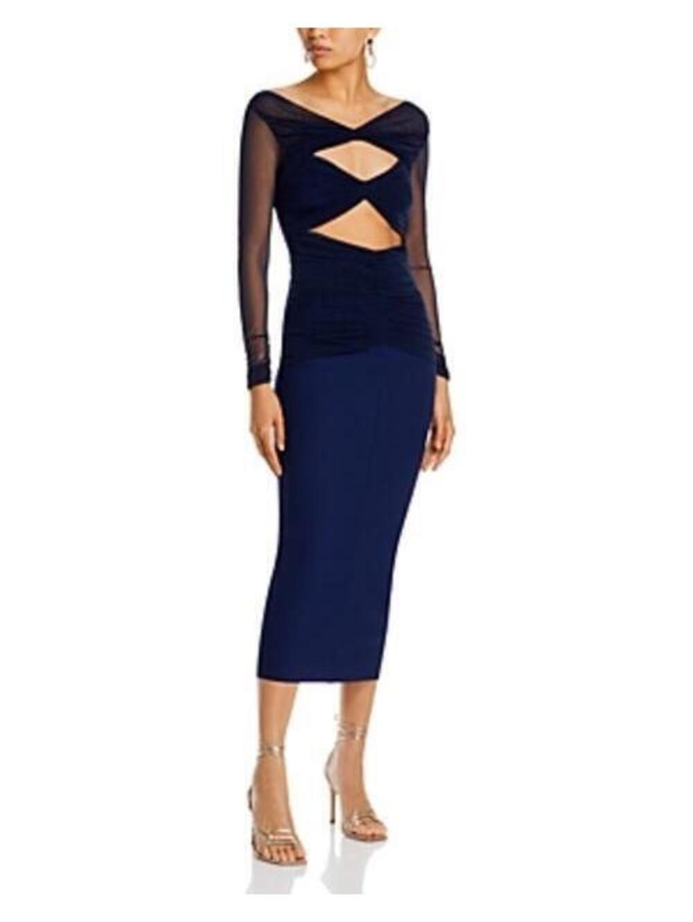 Chiara Boni La Petite Robe Leitha Cutout Mixed Media Sheath Dress Size 4